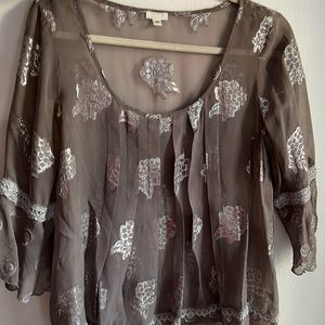 Beautifully detailed Anna Sui blouse with appliqués